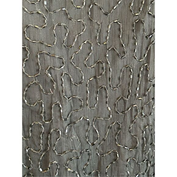 Lawrence Kazar Vintage Beaded Silk Lined Evening Dress Womens Black Size Small - Picture 9 of 10